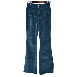Teal Corduroy High-rise Flare - Women's XS